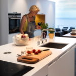 model in modern design kitchen in begur